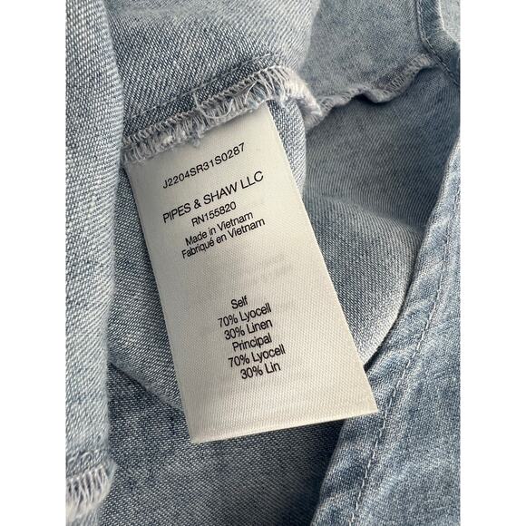 Veronica Beard Allison Lakeshore Stretch Linen Shirt Dress Size 8 - Picture 11 of 11